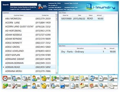 i-Laundry Dry Cleaning Software layout styles